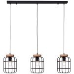 Brilliant Gwen Pendel Lampe Metall Tre Svart | Egnet for 3x E27