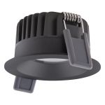 Ledvance LED spot Fix Aluminium svart 8W 640lm 36D - 927 ekstra varm hvit | Utskjæring 68mm - IP44 - beste fargegjengivelse - dimbar