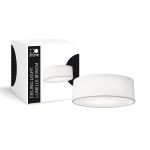 D'Lite Taklampe Lunelle 30cm Tekstil Hvit | Egnet for 2x E27 