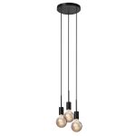 Nordlux Paco Pendel Lampe Metall 3-Spot Svart | Egnet for 3x E27