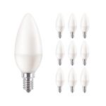 Fordelspakning 10x Philips Corepro LED Mignon E14 matt 7W 806lm – 827 ekstra varm hvit – erstatter 60W