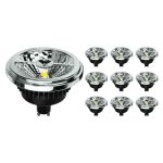 Fordelspakning 10x Noxion Lucent LED Spot GU10 AR111 15W 850lm 40D - 930 Varm Hvit | Beste Fargegjengivelse - Dimbar -  Erstatter 75W