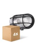 Fordelspakning 4x D'Lite Veggbelysning Ecco Svart Oval | IP44 - Egnet for 1x E27