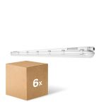Fordelspakning 6x Ledvance LED Lyslister Vanntett Fuktighetstett 46W 6400lm - 865 Daglys | 150cm