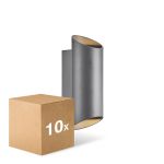 Fordelspakning 10x Nordlux Nico Veggbelysning Aluminium Antrasitt Up & Down | IP54 - Egnet for 2x GU10