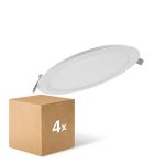 Fordelspakning 4x Ledvance LED Downlight Slim Runde DN210 18W 1530lm 120D - 840 Kald Hvit | 225mm