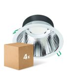 Fordelspakning 4x Philips LED downlight Coreline DN142B Aluminium Hvit 19.2W 2300lm 60D - 830 varm hvit | Utskjæring 200mm - IP20 - UGR<19