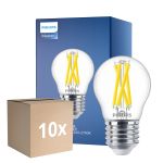 Fordelspakning 10x Philips MASTER LED E27 Ball Filament Klar 5.9W 806lm - 922-927 Dim To Warm | Beste Fargegjengivelse - Dimbar - Erstatter 60W
