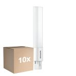 Fordelspakning 10x Philips CorePro PL-S LED 5W - 840 Kald Hvit | 2-Stift - Erstatter 11W