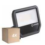 Fordelspakning 4x Ledvance LED Flomlys Aluminium Svart 41W 6000lm 100D - 865 Daglys | IP66 - Symmetrisk