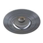 Noxion Innfelt Spot Logic MR16 Vippbar Skinnende Grå | 92mm - Utskjæring 80mm - IP20 - Inkl. GU10 Sokkel
