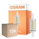 Fordelspakning 10x Osram Slim Line LED R7s 78mm 6W 806lm - 827 ekstra varm hvit | erstatter 60W