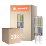 Fordelspakning 20x Ledvance Performance LED Capsule Klar G9 4.4W 600lm - 827 Ekstra Varm Hvit | Dimbar - Erstatter 48W