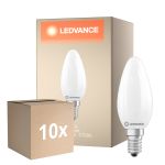 Fordelspakning 10x Ledvance Classic LED E14 Mignon Matt 5.9W 806lm - 827 Ekstra Varm Hvit | Dimbar - Erstatter 60W