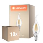 Fordelspakning 10x Ledvance Classic LED E14 Mignon Filament Klar 3.4W 470lm - 827 Ekstra Varm Hvit | Erstatter 40W