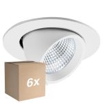 Fordelspakning 6x Noxion LED Spot Forza V2 Aluminium Hvit 28/32/36/40W - 3300/3700/4100/4500lm 36D - 930-940-957 CCT | 160mm - Utskjæring 145mm - Beste Fargegjengivelse