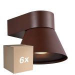 Fordelspakning 6x Nordlux Kyklop Cone Veggbelysning Aluminium Rusten | Egnet for GU10