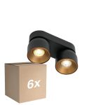 Fordelspakning 6x Nordlux Pitcher Spot Metall Svart | Egnet for 2x GU10