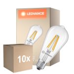 Fordelspakning 10x Ledvance Classic LED Edison E27 Pære Filament Klar 3.8W 806lm - 827 Ekstra Varm Hvit | Erstatter 60W