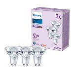 Fordelspakning 3x Philips LED Spot GU10 PAR16 5W 390lm 36D - 840 Kald Hvit