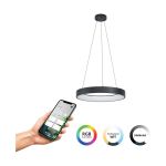 Eglo Pendel Lampe Marghera-Z Stål Svart 27.5W 3150lm - 827-865 Innstillbar Hvit + RGB | IP20 - Zigbee Dimbar