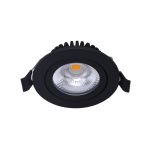 Noxion LED Vippbar Slim Spot Svart Runde 5W 550lm 60D - 940 Kald Hvit | 85mm - IP54 - Dimbar - Beste Fargegjengivelse