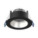 Noxion LED Spot Ares Dyp ring Svart 6W 540lm 927-940 3CCT - med Inner Sirkel Sølv | Utskjæring 68mm
