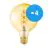 Fordelspakning 4x Osram Vintage 1906 LED E27 Globe filament gull 125mm 5W 250lm - 820 ekstra varm hvit | erstatter 25W