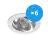 Fordelspakning 6x Noxion Innfelt Spot Drome MR16 Vippbar Aluminium | Utskjæring 69mm - GU10 sokkel