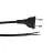 Noxion Euro Strømforsyningskabel Svart - C7 Europlug + Åpne ender - 2m - 2 pole 0,75mm2