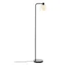 Brilliant Stående Lampe Casto Glass Metall Svart Beige | Egnet for 1x E27