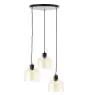 Brilliant Casto Pendel Lampe Glass Pendel Lampe Metall Svart Beige | 510mm - Egnet for 3x E27
