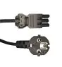 Noxion GST - Kompatibel Strømforsyningskabel Svart - Female + Schuko Europlug - 2m - 3 pole 0.75mm2