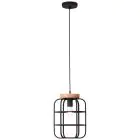 Brilliant Gwen Pendel Lampe Metall Tre Svart | 250mm - Egnet for 1x E27