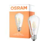 Osram Classic LED E27 Edison Filament Klar 6.5W 806lm - 827 Ekstra Varm Hvit | Erstatter 60W