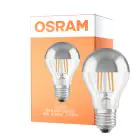 Osram Classic LED E27 Pære Filament Mirror Sølv 4W 400lm - 827 Ekstra Varm Hvit | Erstatter 35W