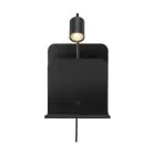 Nordlux Veggbelysning Roomi Metall Svart | IP20 - Egnet for 1x GU10 - med USB