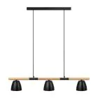 Nordlux Theo 3-Rail Pendel Lampe Metall og Tre Svart | Egnet for 3x GU10