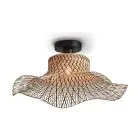Good&Mojo Taklampe Ibiza Bambus Svart S | Egnet for 1x E27 