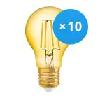 Fordelspakning 10x Osram Vintage 1906 LED E27 Pære filament gull 4W 410lm - 824 ekstra varm hvit | erstatter 40W