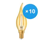 Fordelspakning 10x Ledvance Vintage 1906 LED E14 Mignon gull 1.5W 120lm - 824 ekstra varm hvit | erstatter 15W