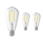 Fordelspakning 3x Calex Smart Tuya Wifi E27 Edison filament 7W 806lm - 818-830 Innstillbar Hvit | dimbar - erstatter 60W