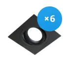 Fordelspakning 6x Noxion Innfelt Spot Boxi MR16 Vippbar svart | Utskjæring 80mm - GU10 sokkel