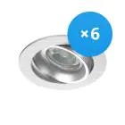 Fordelspakning 6x Noxion Innfelt Spot Vision MR16 Vippbar Aluminium | Utskjæring 69mm - GU10 sokkel