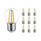 Fordelspakning 10x Noxion Lucent Lustre LED E27 Ball filament klar 2.5W 250lm - 827 ekstra varm hvit - erstatter 25W