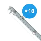 Fordelspakning 10x Noxion LED Lyslister Vanntett Armatur Poseidon V2.0 | Egnet Til 1x120cm LED Lysrør