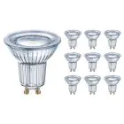 Fordelspakning 10x Ledvance Performance LED spot Reflektor GU10 PAR16 4.3W 350lm 120D - 827 ekstra varm hvit | erstatter 32W