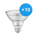 Fordelspakning 10x Ledvance LED Spot E27 PAR30 10W 633lm 36D - 927 Ekstra Varm Hvit | Beste Fargegjengivelse - Dimbar - Erstatter 75W