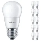 Fordelspakning 10x Philips Corepro LED Lustre E27 Ball matt 7W 806lm - 827 ekstra varm hvit | erstatter 60W