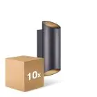 Fordelspakning 10x Nordlux Nico Veggbelysning Aluminium Svart Up & Down | IP54 - Egnet for 2x GU10